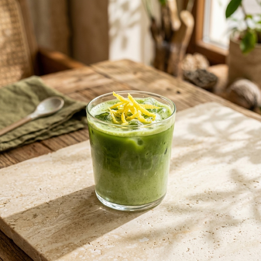 Iced Matcha im Glas